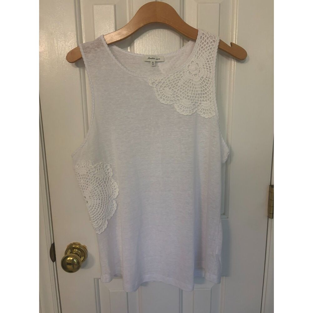 Another Love Crochet Laced Cropped Tank Top Knit Size XL